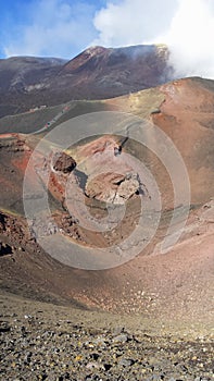 Volcanic landscape with gas chambers from Etna volcano