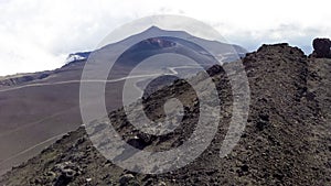 Volcanic landscape with gas chambers from Etna volcano