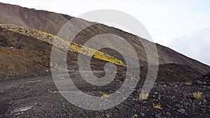 Volcanic landscape with gas chambers from Etna volcano