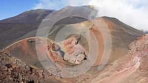 Volcanic landscape with gas chambers from Etna volcano