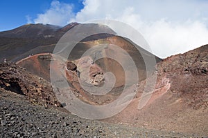 Volcanic landscape with gas chambers from Etna volcano