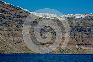 volcanic landscape of the island of Santorini