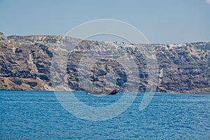 volcanic landscape of the island of Santorini