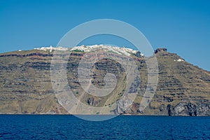volcanic landscape of the island of Santorini