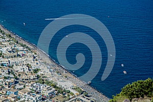 volcanic landscape of the island of Santorini