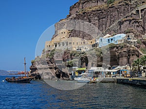 volcanic landscape of the island of Santorini