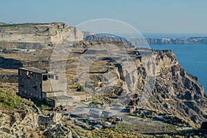 volcanic landscape of the island of Santorini