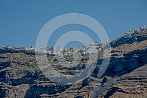 volcanic landscape of the island of Santorini