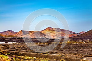 Volcanic landscape, La Geria, Island Lanzarote, Canary Islands, Spain, Europe