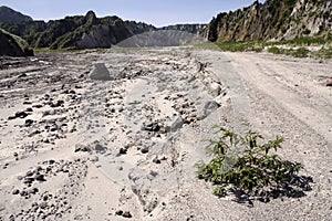 Volcanic landscape lahar valley mount pinatubo