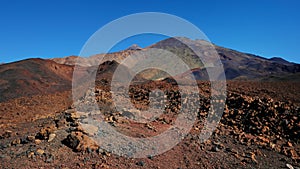 Volcanic landscape with lava Aa at Montana Samara hike, one of the most unusual alien-like environment found at Teide National Par photo