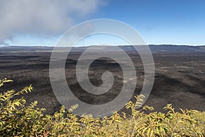 Volcanic landscape at Sierra Negra at the Galapagos islands in E
