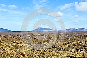 Volcanic landscape taken in Timanfaya National Park, Lanzarote,