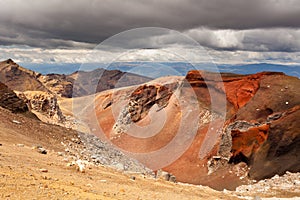 Volcanic landscape in Tonagriro NP New Zealand