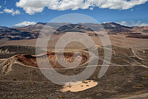 Volcanic landscape. Ubehebe Crater view point in Death Valley National Park, CA