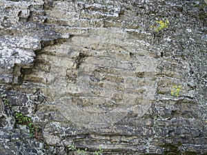 Volcanic lava rocks pentagram columns. Bulgaria