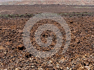 Volcanic lava texture soil in Teide National Park