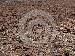 Volcanic lava texture soil in Teide National Park