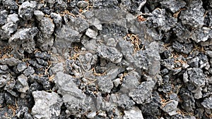 Volcanic melted black stone background texture