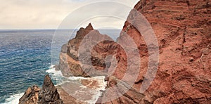 Volcanic mountain in Atlantic Ocean, Portugal