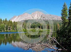 Volcanic Mountain and Lake