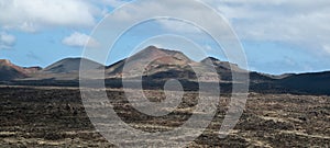 Volcanic mountains and craters on Lanzarote