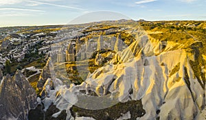 Volcanic mountains, Love Valley between Avanos and Goreme road in Cappadocia, the Central Anatolia Region of Turkey