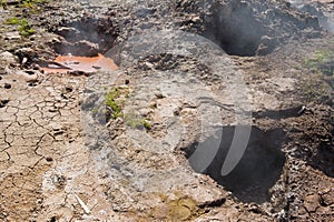 Volcanic mud pots