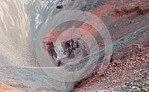 Volcanic red lava crater