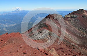Volcanic red lava mountain ridge