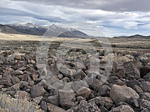 Volcanic rock field in the Northern Nevada Desert