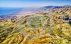 Volcanic rock formation on island of cabo verde