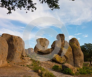 Volcanic rock formations in the desert