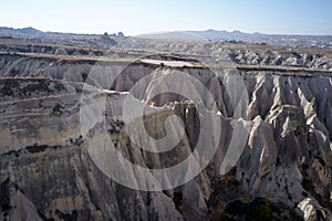 Volcanic rock formations landscape.