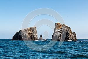 Volcanic Rock Formations and Sea Cave at East Anacapa Island