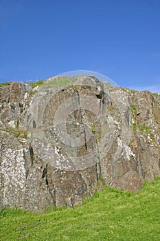 Volcanic rock outcrop photo