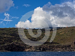 Volcanic rock and sea. Pantelleria, Sicily, Italy