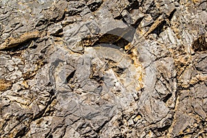 Volcanic rock surface under mid-afternoon sunlight photo