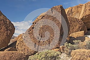 Volcanic Rocks in the Desert Sun