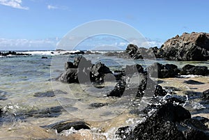 Volcanic rocks at Hookipa beach