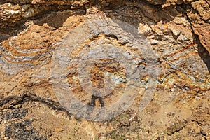 Volcanic rocks, Ignimbrite with Jarosite and Goethite in Almeria