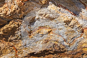 Volcanic rocks, Ignimbrite with Jarosite and Goethite in Almeria