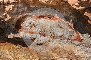 Volcanic rocks, Ignimbrite with Jarosite and Goethite in Almeria