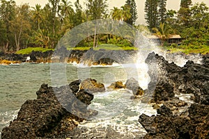 Volcanic Rocks at Keanae Peninsula, Maui Hawaii photo
