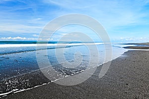 Volcanic sand beach