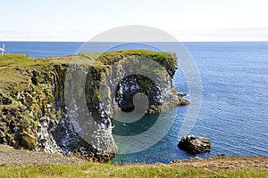 Volcanic sea cliffs nesting site