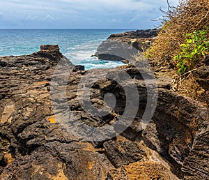 The Volcanic Shoreline of Keoneloa Bay Near Makahuena Point,