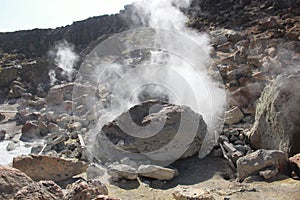 Volcanic soil offers fumarole