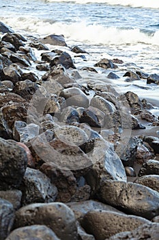 Volcanic stones worn by water, Nogales, La Palma, Canary Islands
