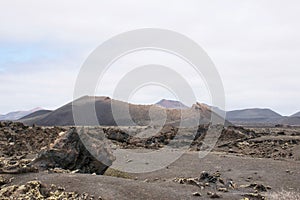 Volcanis landscape of timanfaya national park lanzarote